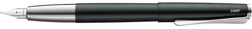 Lamy Studio 069 - Penna Stilografica In Acciaio Inox Con Finitura Laccata Nera E Verde Con Manico In Acciaio Inox Lucido, Pennino In Acciaio Inox Luci