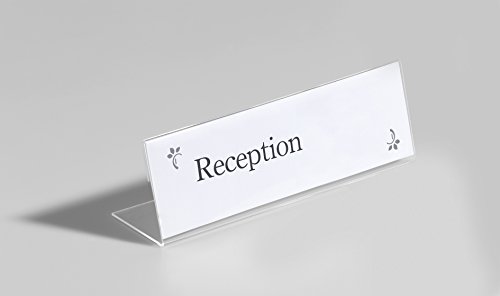 Durable 803119 Segnaposto Da Tavolo In Acrilico, Forma Ad "L" Per Un'Ottima Stabilità, 61 X 210 Mm, Confezione Da 10 Pezzi, Trasparente