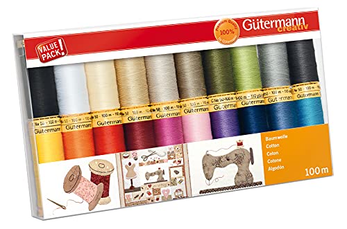 Gütermann Creativ Set Filo Da Cucito Con 20 Bobine Cotone 100 M In Diversi Colori
