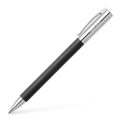 Faber-Castell 148130 - Biro Ambition In Resina Preziosa, Ricarica: B, Confezione Regalo Inclusa, Colore Fusto: Nero / Argento