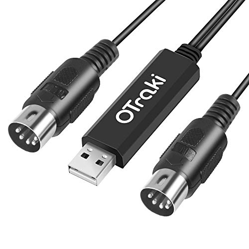 Otraki Cavo Midi Usb Interfaccia Converter 5 Pin In Out Midi To Usb Adapter Connettore Compatibile Per Keyboard Tastiera Strumento A Telefono Pc Lapto