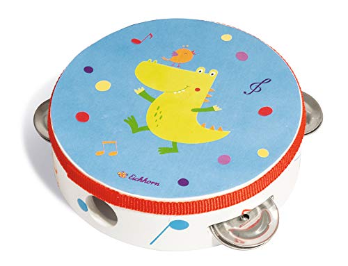 Eichhorn- Musik Tamburin Mit Süßem Tiermotiv Strumento Musicale In Legno Colorato, 14,5 X 14,5 X 4,5 Cm, Per Bambini A Partire Da Un Anno, Multicolore