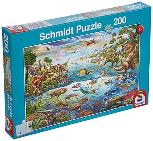 Schmidt Spiele- Puzzle Scopri I Dinosauri, 200 Pezzi, Multicolore, 56253