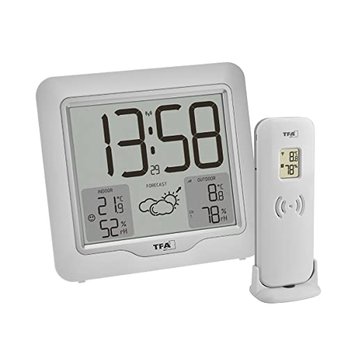 Tfa Dostmann Stazione Radio Meteo Digitale Metro Plus, 35.1164.02, Incl. Trasmettitore Esterno, Temperatura E Umidità, Previsioni Meteo Con Tendenza A