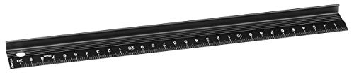 Dahle 10683 - Righello Da Taglio (30 Cm, In Alluminio, Impugnatura Alta, Antiscivolo, Colore: Nero
