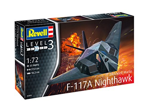Revell Revell-F-117A Nighthawk Aeromodello In Kit Da Costruire, Colore Nero, 03899