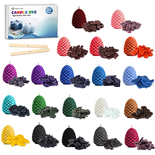 Hiebum Coloranti Per Candele - 20 Colori (10G/ 0.35Oz) Colorante Per Cera Di Candela Per Produzione Di Candele, Colorante Per Candele Per Cera Di Soia