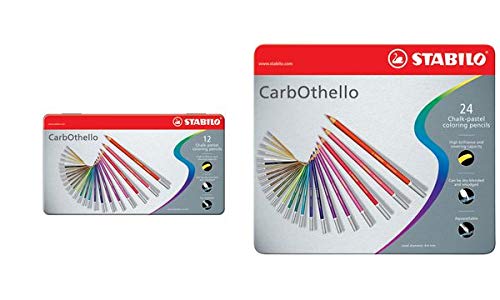 Stabilo Carbothello, Pastello Pastello Con Astuccio In Metallo, Confezione Da 24 Pezzi, Confezione Da 24 Pezzi