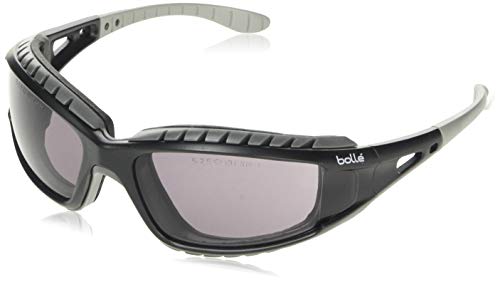 Tracker - Montura Nylon Negro - Patillas Rectas Con Cinta Elástica - Pc Ahumado Medio Anti-Rayaduras Y Anti-Vaho Platinum - Funda Microfibra Gratuita