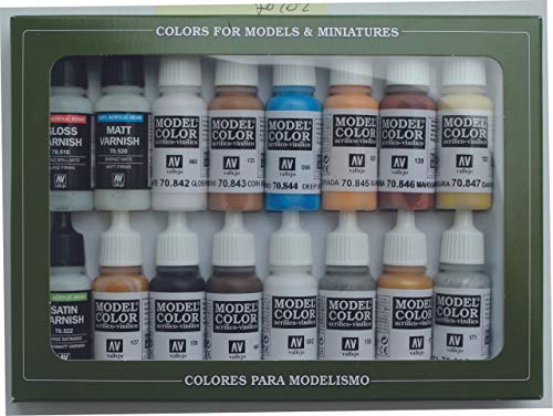 Vallejo Model Color - Folkstone - Set Di Vernici Acriliche A Base D'Acqua, 16 X 17 Ml, Multicolore