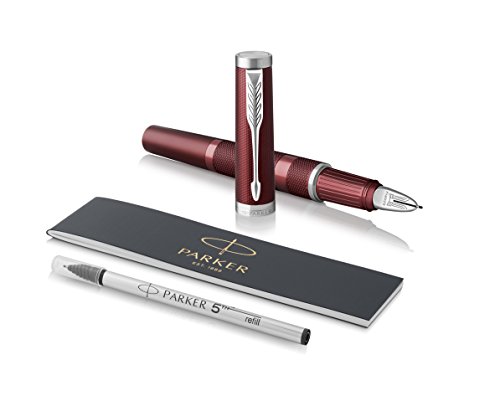 Parker Ingenuity Penna Con Tecnologia Di 5A Generazione, Rosso Acceso Deluxe, Punta Media Con Ricarica Di Inchiostro Nero (1972232)
