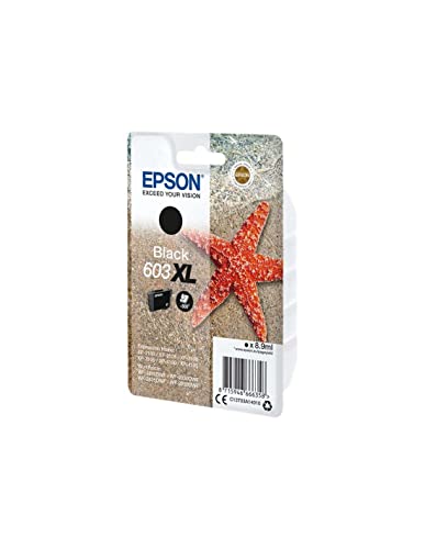Epson Serie 603Xl Stella Marina - Cartucce Originali Per Stampante Getto D'Inchiostro, Single Pack 1 Colore (Nero) Formato Xl, Stampe Casa/Ufficio Fin