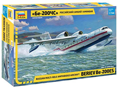 Zvezda Zvezda-7034 Amphibious Aircraft, Scala 1/144, Model 1:144 Beriev Be-200 Es Multi Role Amph, Modellino, In Plastica, Kit Da Assemblare, Riproduz