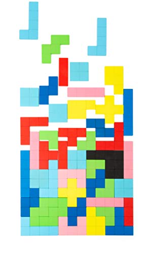 Small Foot-11403 Puzzle Di Legno, Set Composto Da 114 Parti,Gioco Educativo Con Motivi Geometrici Generali,Dai 3 Anni In Poi Giocattoli, Multicolore,