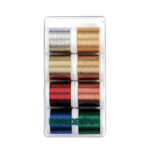 Madeira Filo Metallico Classico - Cucito A Mano E A Macchina, Per Cucito E Ricamo, Contiene Argento Puro Per Una Finitura Elegante - 8 X 200 M, Colori