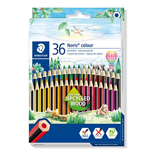 Staedtler Noris 185 Cd36 Matite Ecologiche, Scatola Da 36 Matite Colorate Assortite