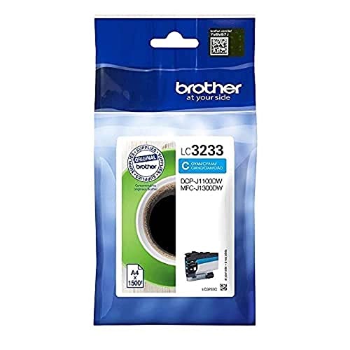 Brother Lc-3233C Cartuccia Inkjet Originale, Capacità Standard, Fino A 1500 Pagine, Per Stampanti Dcpj1100Dw / Mfcj1300Dw, Ciano