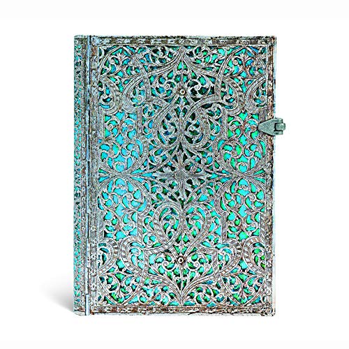 Paperblanks - Taccuino Collezione Filigrana D'Argento Blu Maya, Formato Medio, A Righe