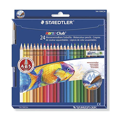 Staedtler Matite Acquerello Noris Club Aquarell, Custodia Cartone Da 24 Pezzi