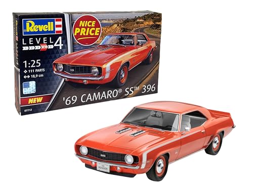 Tescoma- Revell 07712 '69 Camaro Ss 1:25 Kit Modello Scala 396, Colore Non Verniciato