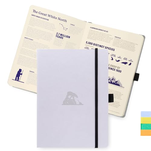 Dingbats - Earth Dotted Medium Notebook, Glicine Arctic, A5 - Copertina Rigida In Pelle Pu - Carta Resistente All'Inchiostro Da 100 G
