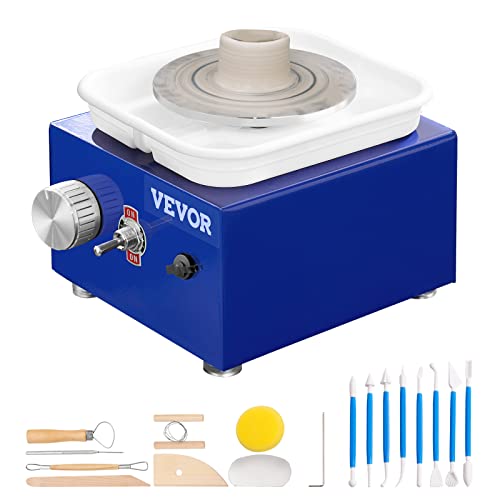 Vevor Tornio Per Ceramica Argilla 30W Diametro 6,5/10Cm Velocità 300 Giri/Min Portante 1Kg, Macchina Per Ruota Di Ceramica Fai-Da-Te Hobbista Bacino S