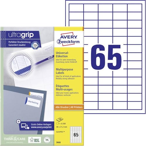 Avery 3666 Etichetta Multiuso 38.1X21.2 Mm