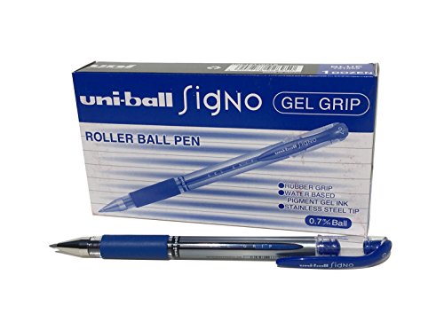 Penne Um-151S Signo Gel Con Impugnatura In Gel, Inchiostro Gel Super Ink Blu, A Prova Di Manomissione, Pennino In Acciaio Inossidabile Da 0,7 Mm, Scat