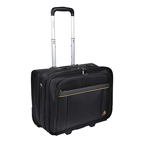 Exacompta 18534E Exactive, Trolley Nero Per Laptop 15.6 Pollici E Tablet, Poliestere Di Alta Qualtià, Numerosi Scomparti Interni Con Uno Imbottito Per
