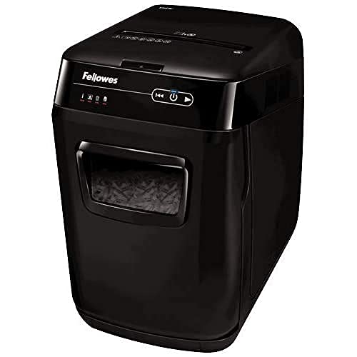 Fellowes Distruggi Documenti Automatico A Frammento 150C, 150 Fogli, Per Piccolo Ufficio, Da 1 A 3 Utenti, Distruggidocumenti Silenzioso Con Retromarc
