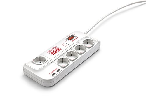 Salicru Regleta Sps Safe Master - Protectores Eléctricos Activos De Última Generación (5 Tomas Schuko)