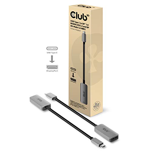 Club3D Usb Type C To Displayport 1.4 8K60Hz Hbr3 Active Adapter