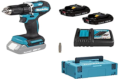 Makita Ddf487Raj Cordless Drill 18 V / 2.0 Ah, 2 Batteries + Charger In Makpac