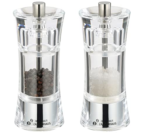 Zassenhaus Set Macinapepe E Sale Aachen | Da Riempire Autonomamente | Ø 5,8 Cm H 14 Cm | Contenitore In Acrilico Con Coperchio | Macina Spezie | Anche