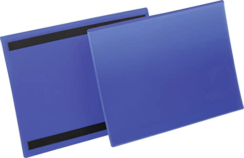 Durable 174507 - Tasche Con Bande Magnetiche, 311 X 225 Mm (L X H), Confezione Da 50 Pezzi, Blu
