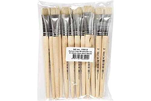 Pennello Nature Line, Misura 12, Larghezza: 12 Mm, Manico Corto, 12 Pezzi