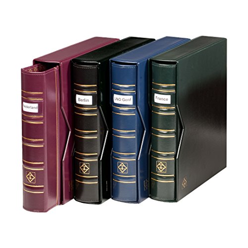 Leuchtturm 321054 Album Per Monete Optima Classic Signum - Raccoglitore Ad Anelli Per Collezione Di Monete Con Finestra Per Iscrizioni - Blu