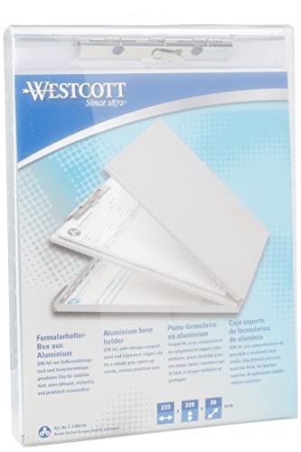 Westcott E-17002 00 Scatola Porta Moduli In Alluminio, Din A4 Con Scomparto E Ripiano Intermedio, Apertura In Alto