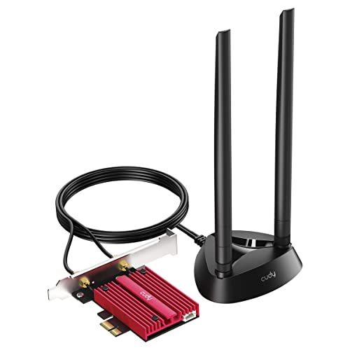 Cudy Ax5400 Wifi 6E Pcie Card, Bluetooth 5.2 Adattatore Pcie, Ax210, Adattatore Wireless A Banda Tri, Staffa A Basso Profilo, Wpa3, Mu-Mimo, Ofma,Wind