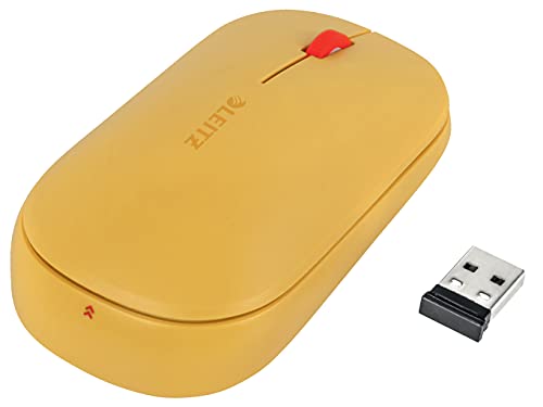 Leitz Sure Track Mouse Wireless, Design Ambidestro Per Laptop/Computer, Connessione Bluetooth O Dongle Usb-A Da 2.4 Ghz, Compatibile Con Windows, Andr