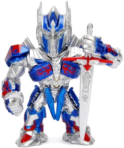 Jada Toys Transformers Optimus Prime 253111002 - Personaggio Da Collezione, 10 Cm, Colore: Argento/Blu