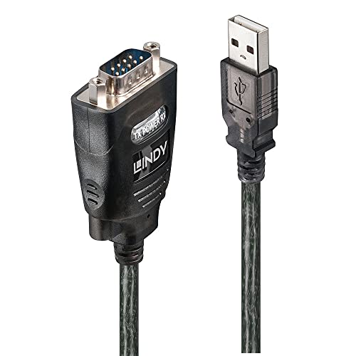 Lindy - Convertitore Usb A Seriale Rs232 Con Com Port Retention, Cavo Adattatore Da 1.1M, Chipset Ftdi Di Alta Qualità Per Lettori Di Codici A Barre,