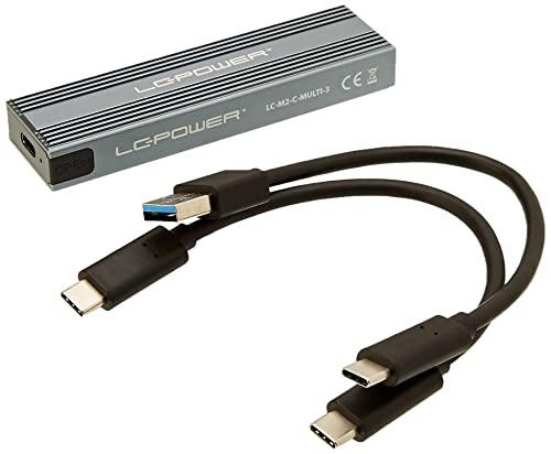 Lc-Power M,2 Lc-M2-C-Multi-3 Usb3,2 M,2-Ssd-Gehäuse (Nvme E Sata)