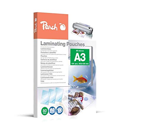 Peach Laminating Pouches A3, 80 Mic, Pp580-01, 100-Pack