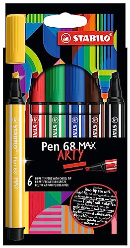 Pennarello Premium A Tratto Doppio (1 + 5 Mm) - Stabilo Pen 68 Max - Arty - Astuccio Da 6 - Colori Assortiti