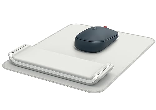 Leitz Ergo Tappetino Per Mouse Con Poggiapolsi Regolabile In 2 Impostazioni Di Altezza, 200 X 24 X 260 Mm, Grigio Chiaro, 65170085