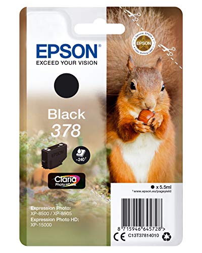 Epson Squirrel Singlepack Black 378 Claria Photo Hd Ink