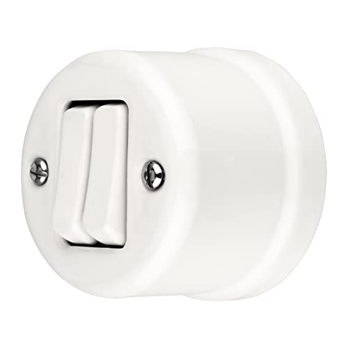 Porcellana Retrò Doppio Interruttore, Interruttore Di Serie, Tutto In Uno, Serie Qr1, Bianco