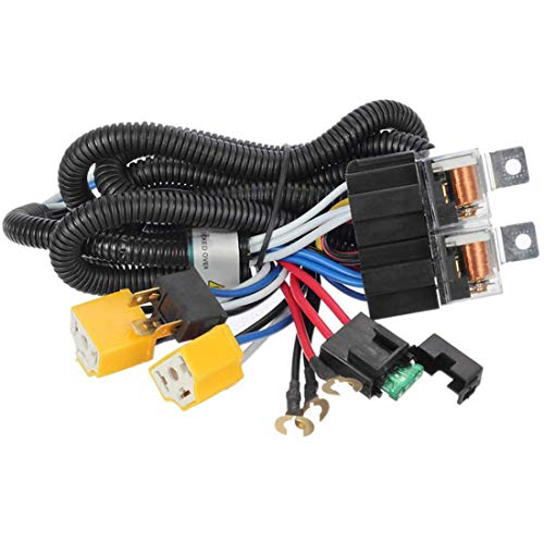 Gebildet 1Pcs 12V H4 Fari Cablaggio Di Conversione,Cablaggio Presa Relè Kit Filo Di Conversione Per Fari A Led[Design A Due Relè] [Presa In Ceramica R