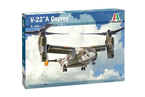 Italeri-1463 V-22 A Osprey, Scala 1:72, Model Kit, Modello In Plastica Da Montare, Modellismo, Colore Grigio, It1463
